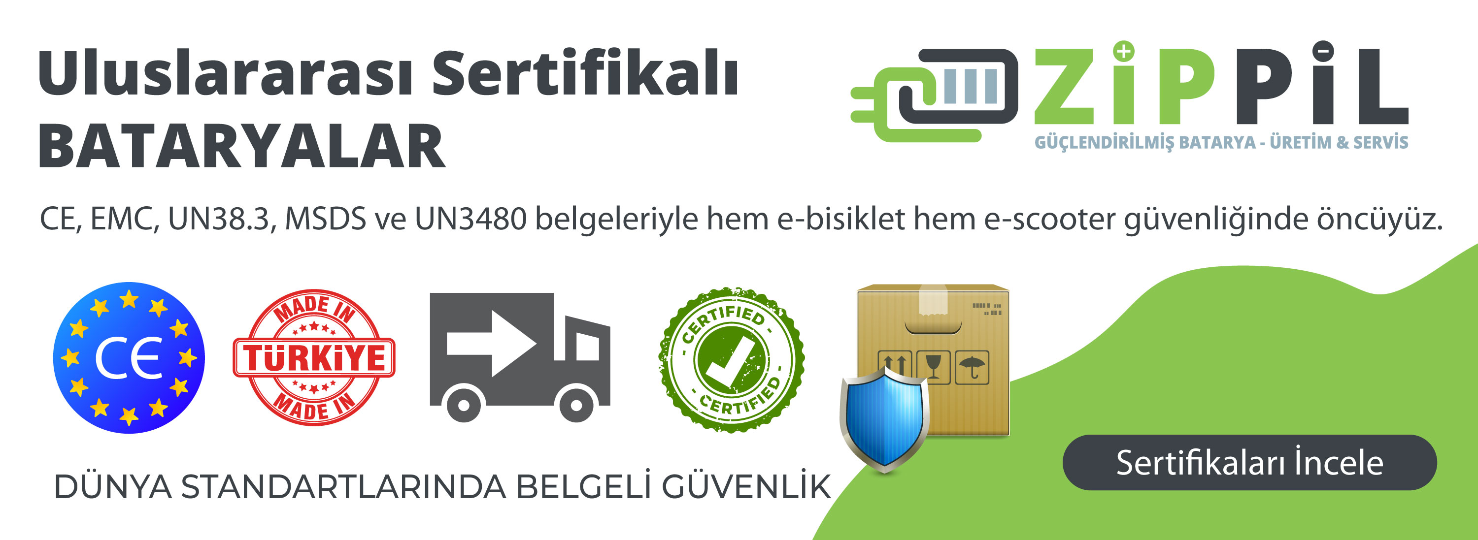 ZipPil güvenlik ve kalite sertifikaları
